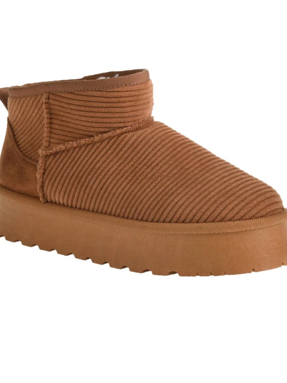 Chinese Laundry Corduroy Slip-On Platform Bootie - Brown
